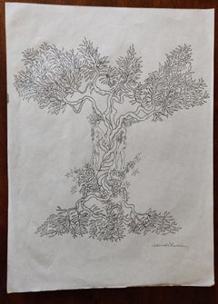 Eternal Return, figurative drawing, ink, nature, trees