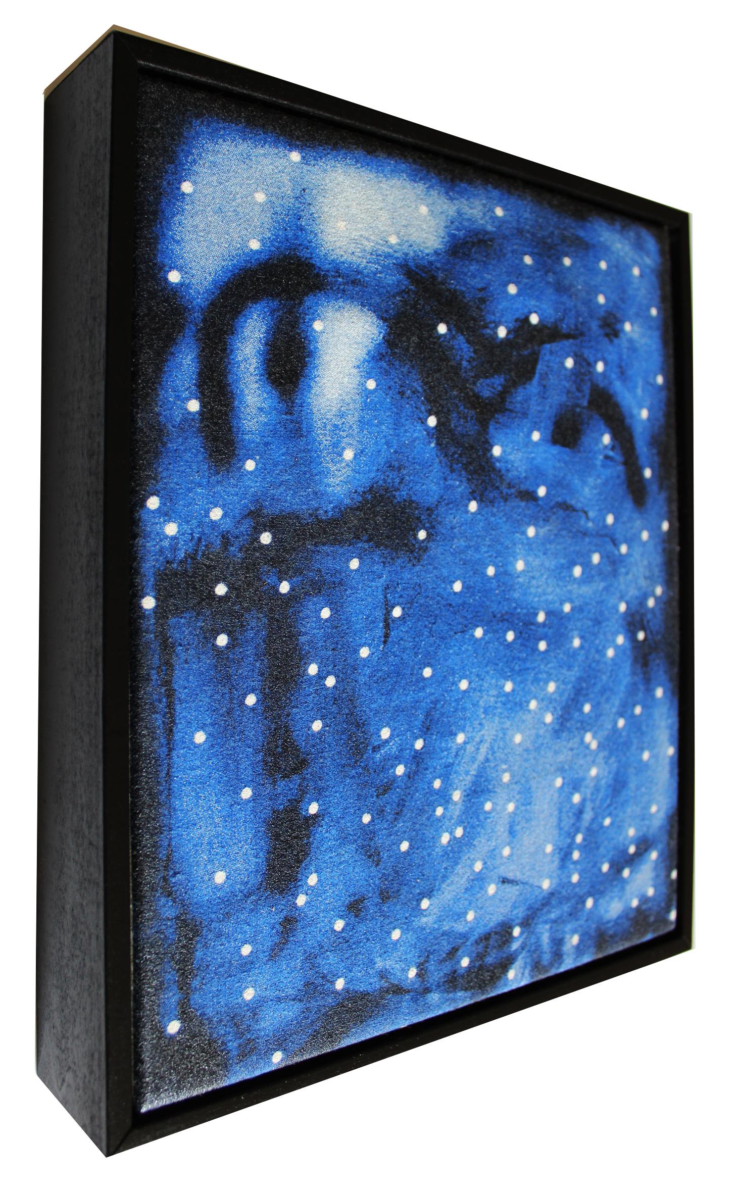 Blau ( limitierte Auflage von 50 Exemplaren, gestreifte und gerahmte Tote Bag aus Leinwand), 2010 im Angebot 1