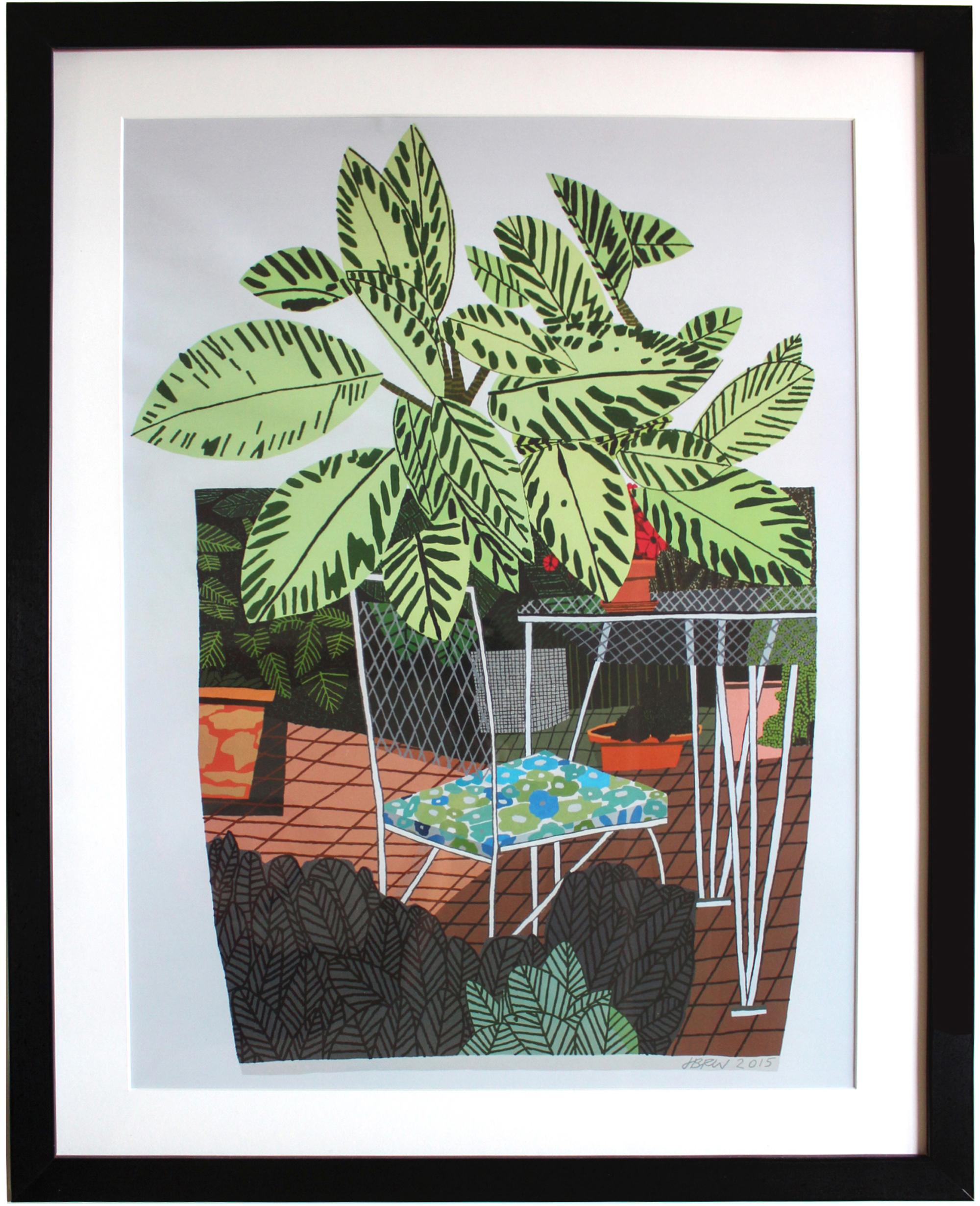 Still-Life Print de Jonas Wood - Landscape Pot with Flower Chair poster