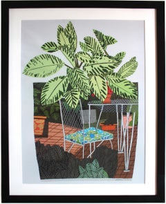 Landscape Pot with Flower Chair poster