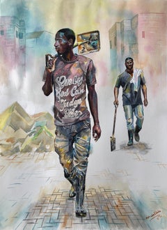 Walking Tall (Respect) - 21. Jahrhundert, Zeitgenössisch, Figurativ, Konstruktion