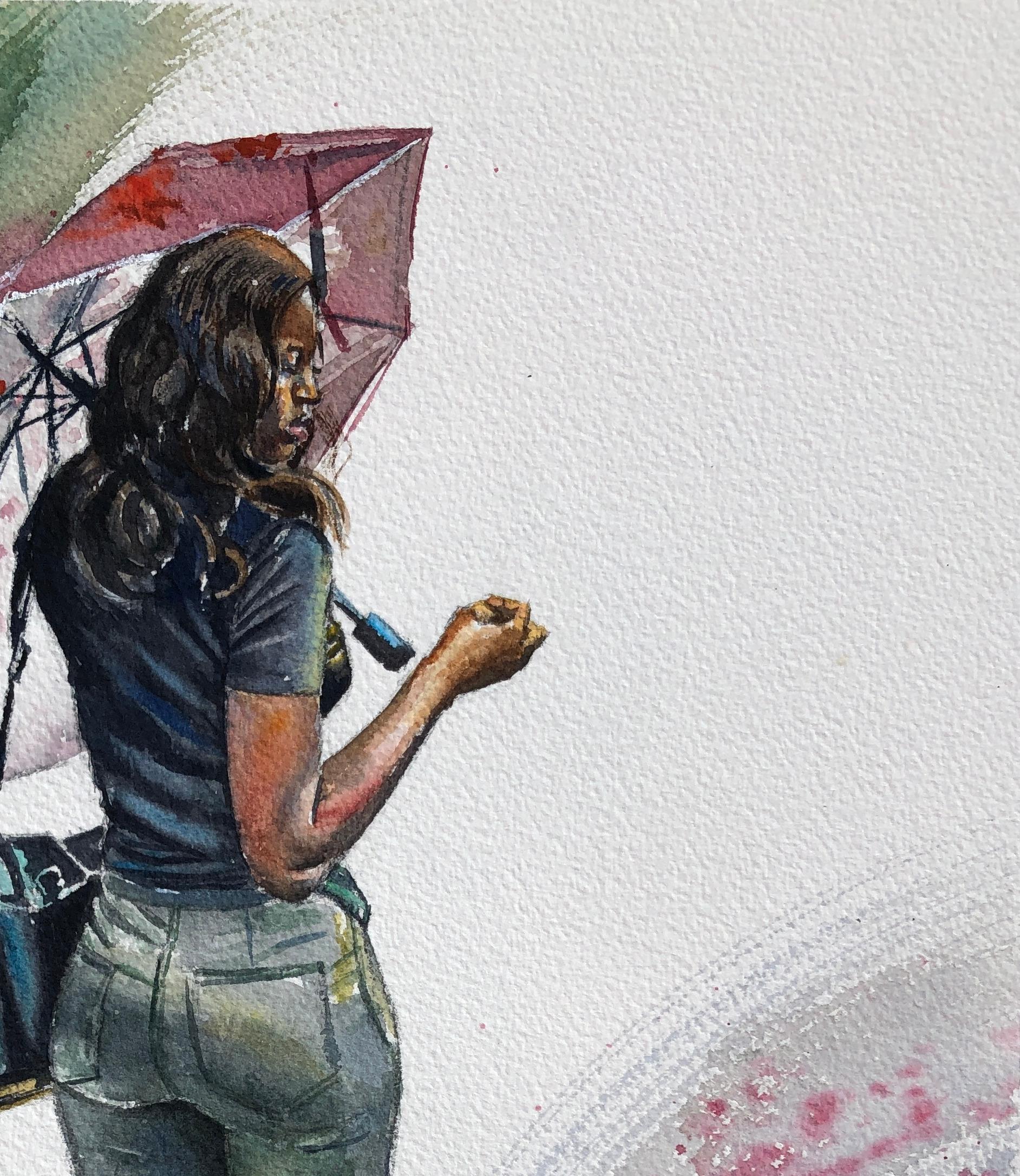 Perfect Stranger (The One Time Encounter) - 21e siècle, Contemporain, Femmes - Gris Figurative Art par Ephraim Udoka