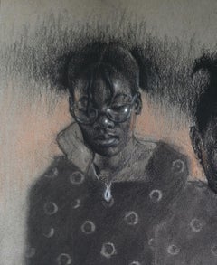 Quiet Time - 21° secolo, Contemporaneo, Disegno di ritratto figurativo, Due donne