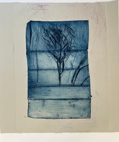 Tree bleu, imprimé sur papier, non encadré