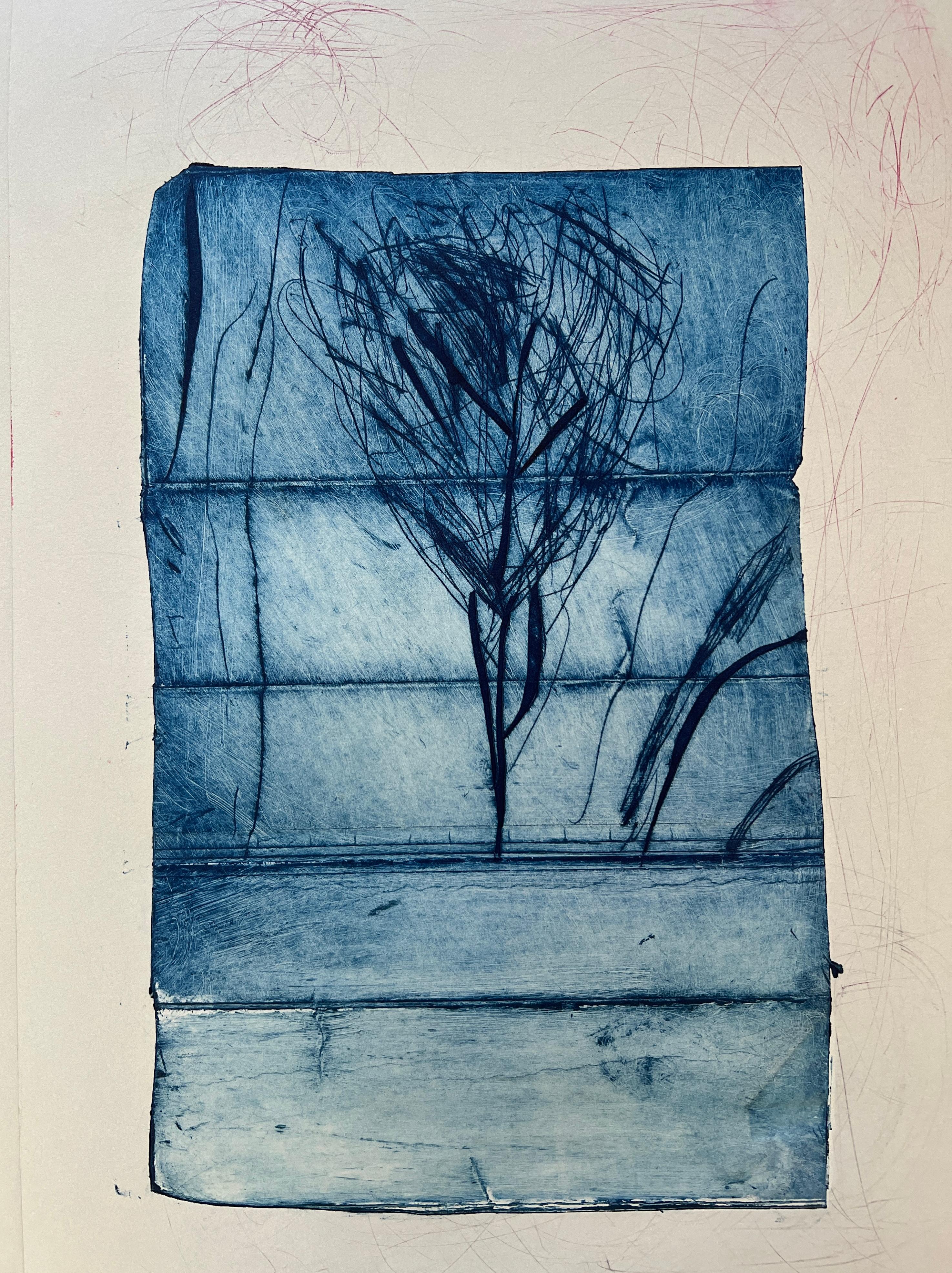Tree bleu, imprimé sur papier, non encadré - Contemporain Art par Lisa Lightman