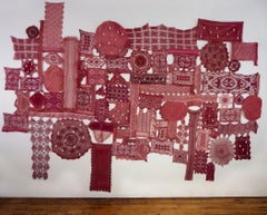 Patricia Miranda, Lamentations for Ermenegilda; 2020, lace, cochineal dye, thread