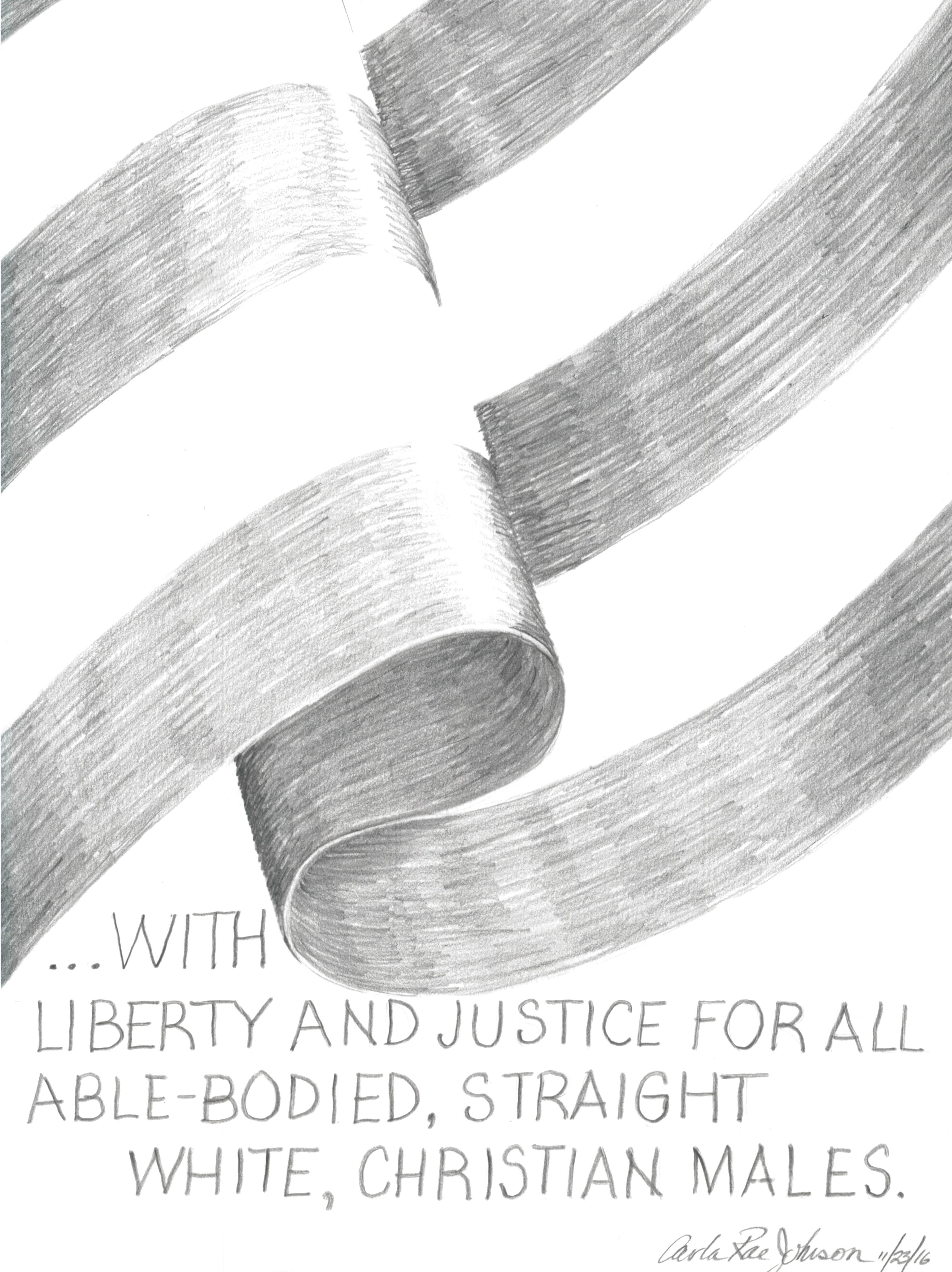 Carla Rae Johnson, PTSD Week 73, 2018, Graphite sur panneau de soie, Politique en vente 3