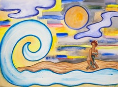 Susan Bee, Big Wave, 2006, gouache, collage, inchiostro, pastello, matita colorata, col.