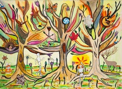 Susan Bee, Skeleton Dance, 2005, gouache, collage, inchiostro, matita colorata
