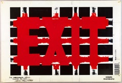 Bob Seng, Exit 442, 2002, scraped, collaged, EXIT signs, 8" x 12"