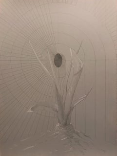 Jon Cowan, Radiant Void, 2019, silverpoint, gouache on paper, 16 x 12 inches