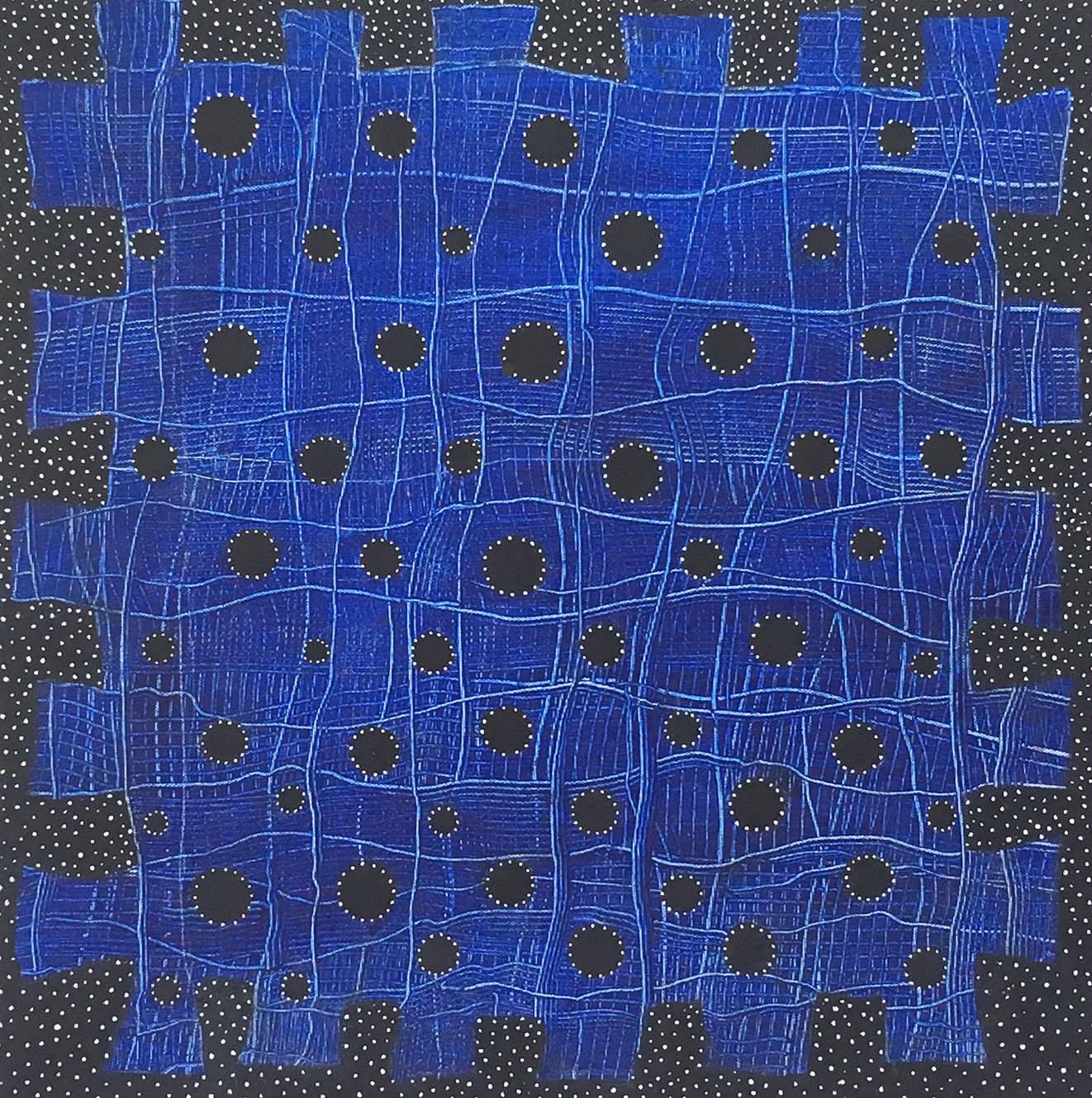 Andra Samelson, Starstruck 2,  Acrylic on canvas, 20 x 20 inches, 2018