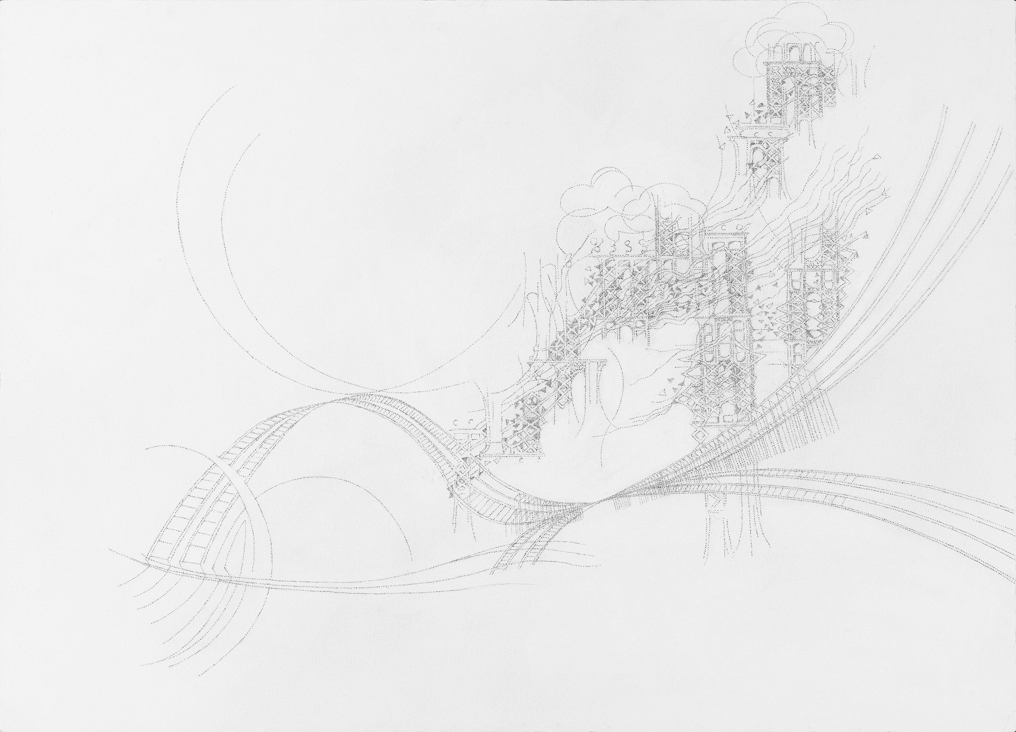 Katherine Jackson, Suspension of Disbelief II, 2015, Graphite, Paper, Framed