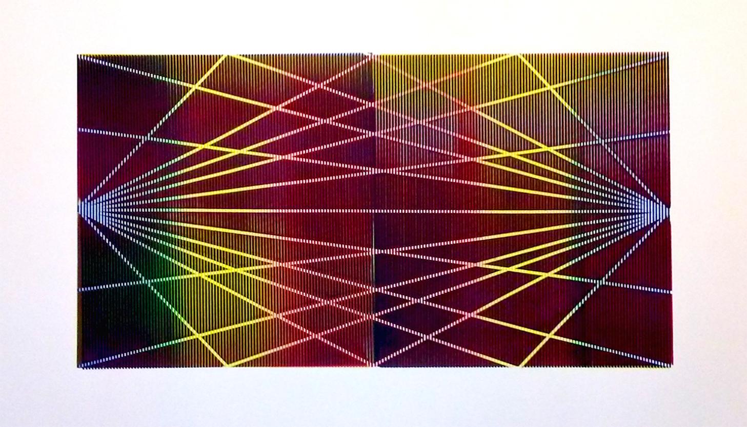 Matti Havens, Stellar Spectrum 2, 2019, Screenprint, 22x39, frame size 30x48 in