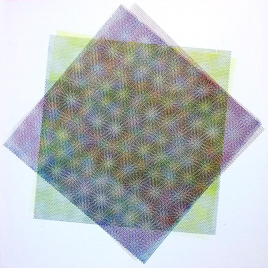 Matti Havens, Pattern Variation 1, 2018, screenprint, 19x19 in, Meditative Field For Sale 3