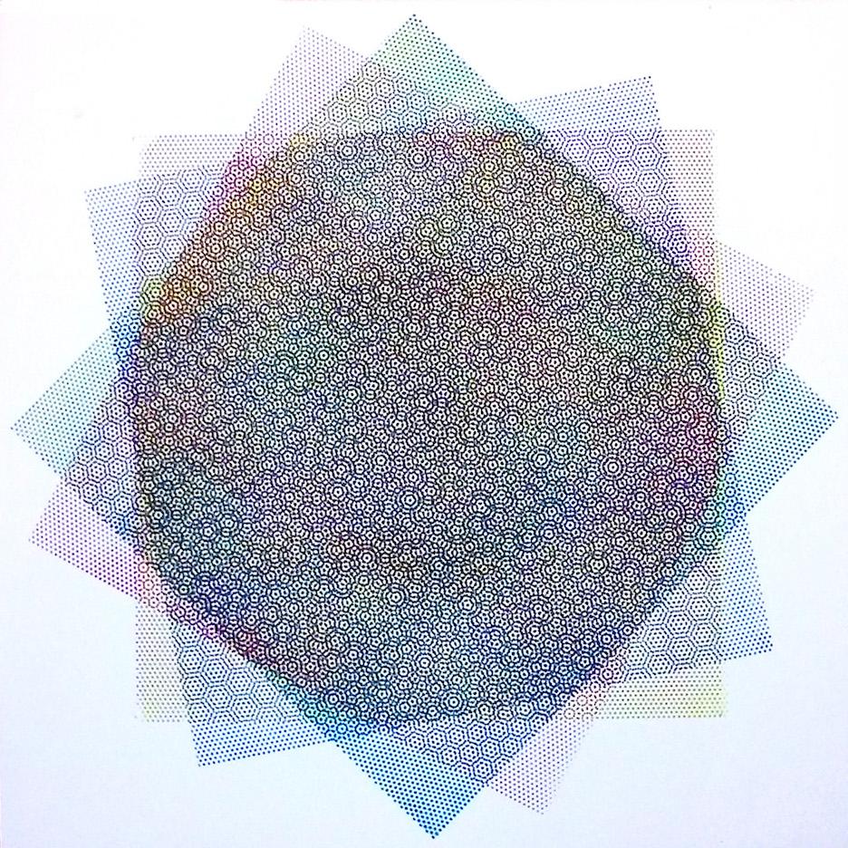 Matti Havens, Pattern Variation 2, 2018, screenprint, 19x19 in, Meditative Field For Sale 1