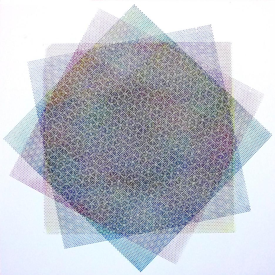 Matti Havens, Pattern Variation 4, 2018, screenprint, 19x19 in, Meditative Field For Sale 5
