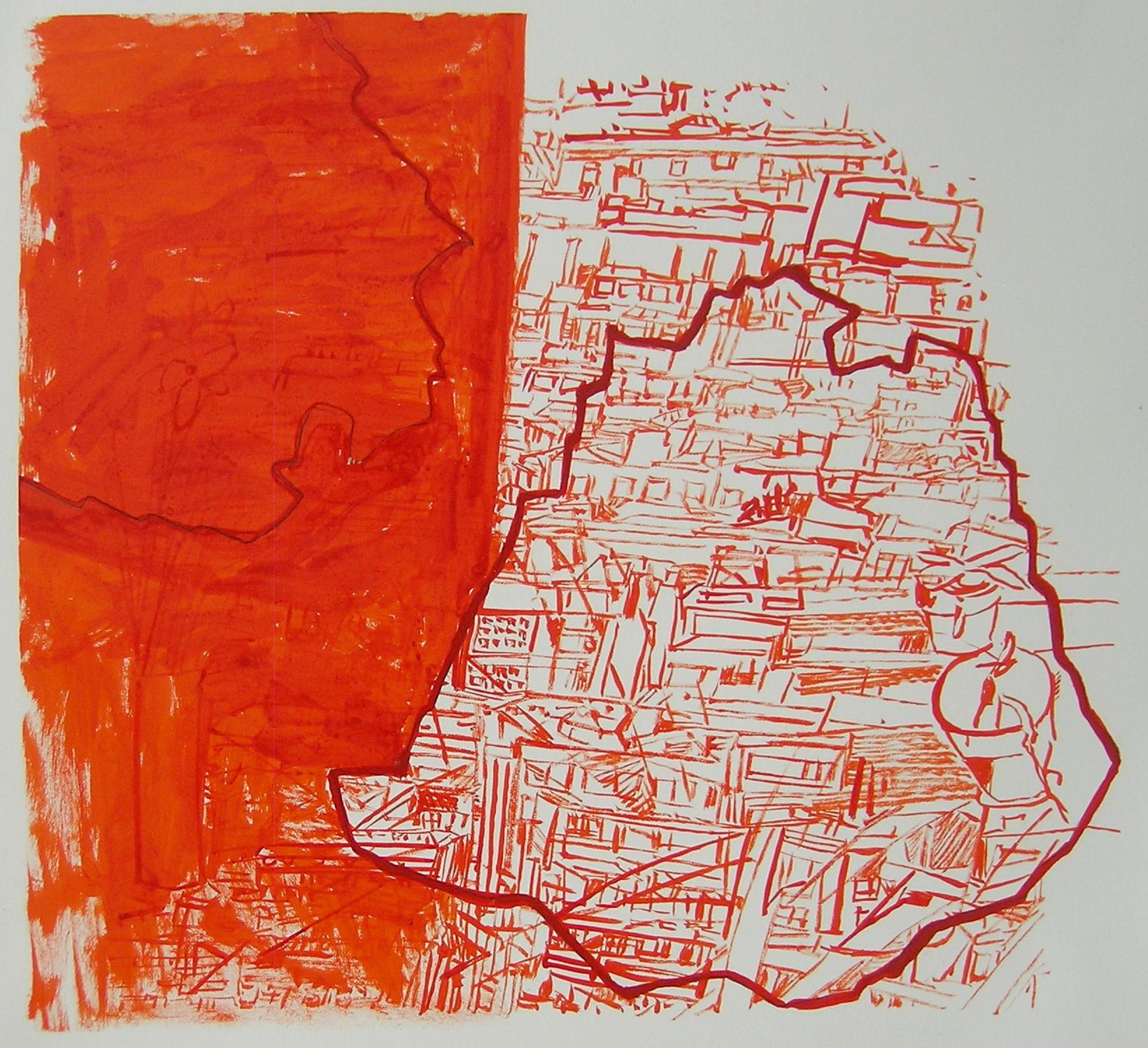 Josette Urso, That Daffodil, 2019, dessin à l'encre à pinceau, 12 x 13 pouces en vente 1