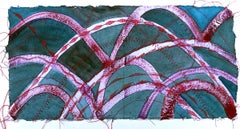 Alexandra Rutsch Brock, Ponti, 2020, gouache, filo, 8 x 15 pollici