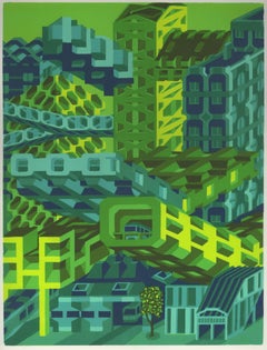 Michael Dal Cerro, Entryway, 2020, Linocut, Urban Landscape, Modern 