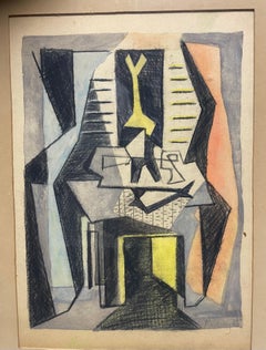 Cubist drawing Pablo Picasso after