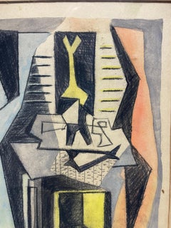 Cubist drawing Pablo Picasso after