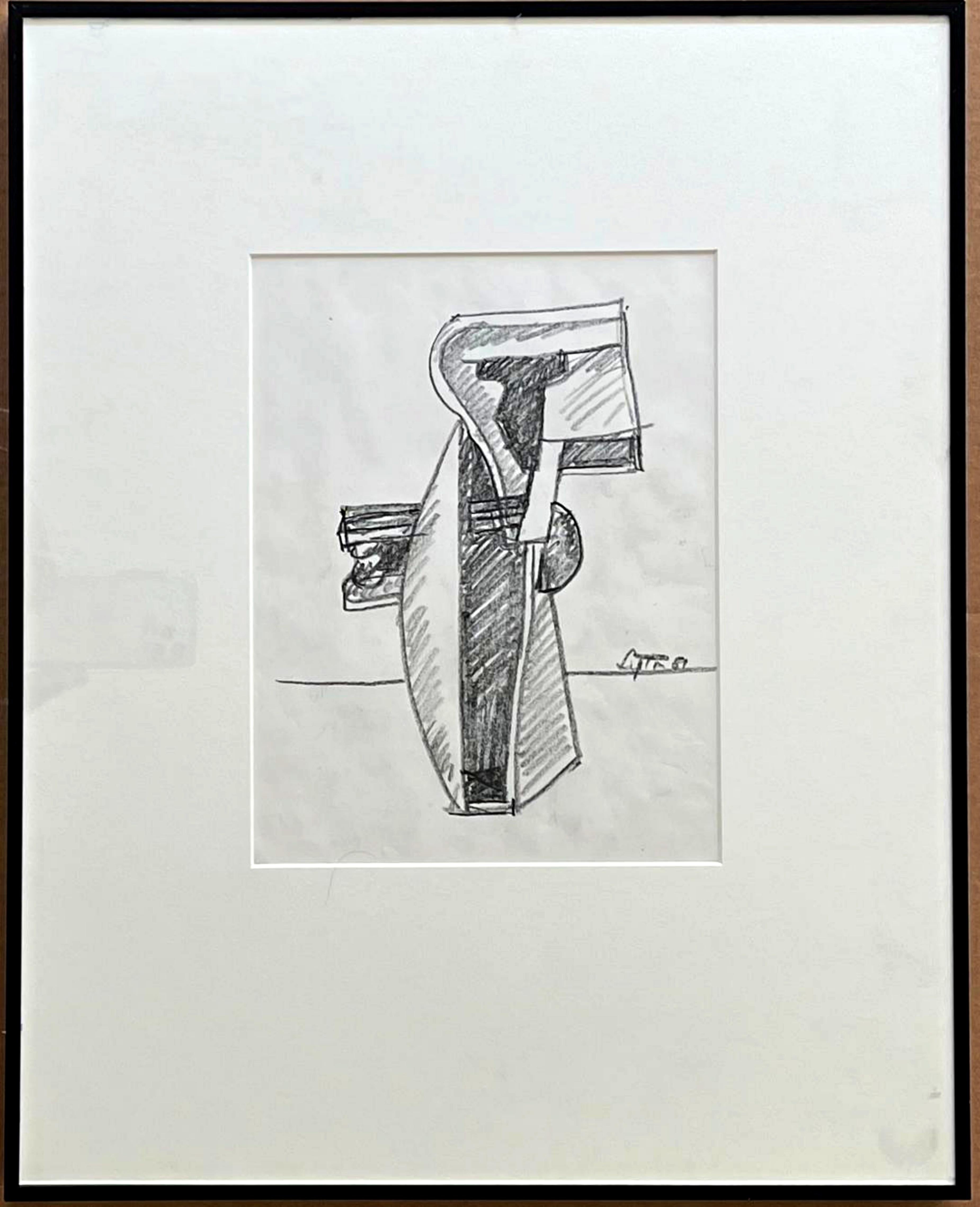 Seymour Lipton Abstract Drawing - Untitled sculptural study 