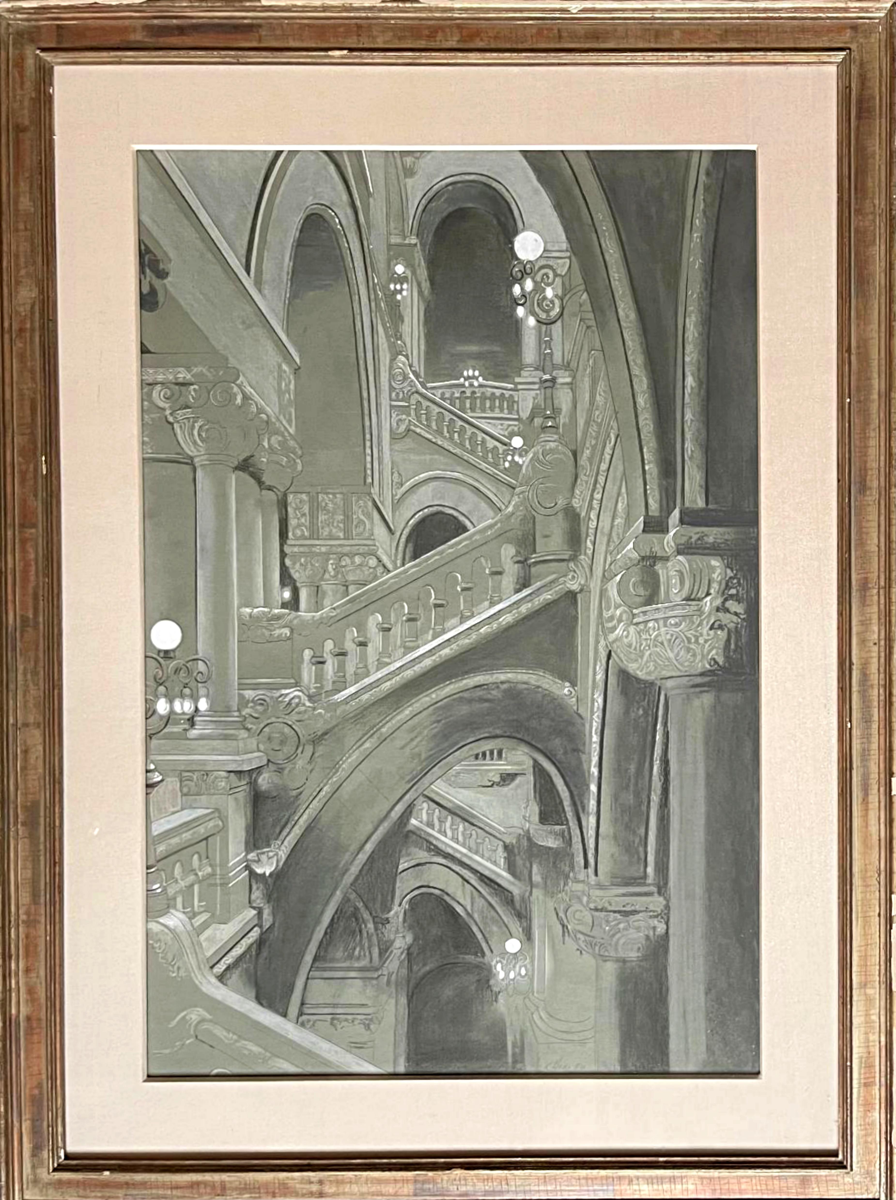 Richard Haas Interior Art - Great Western Staircase, New York State Capitol Building, Albany (View II)