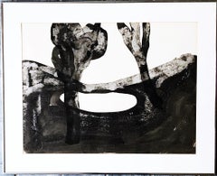 Untitled Abstract Expressionist Mid Century Modern unique ink wash on paper