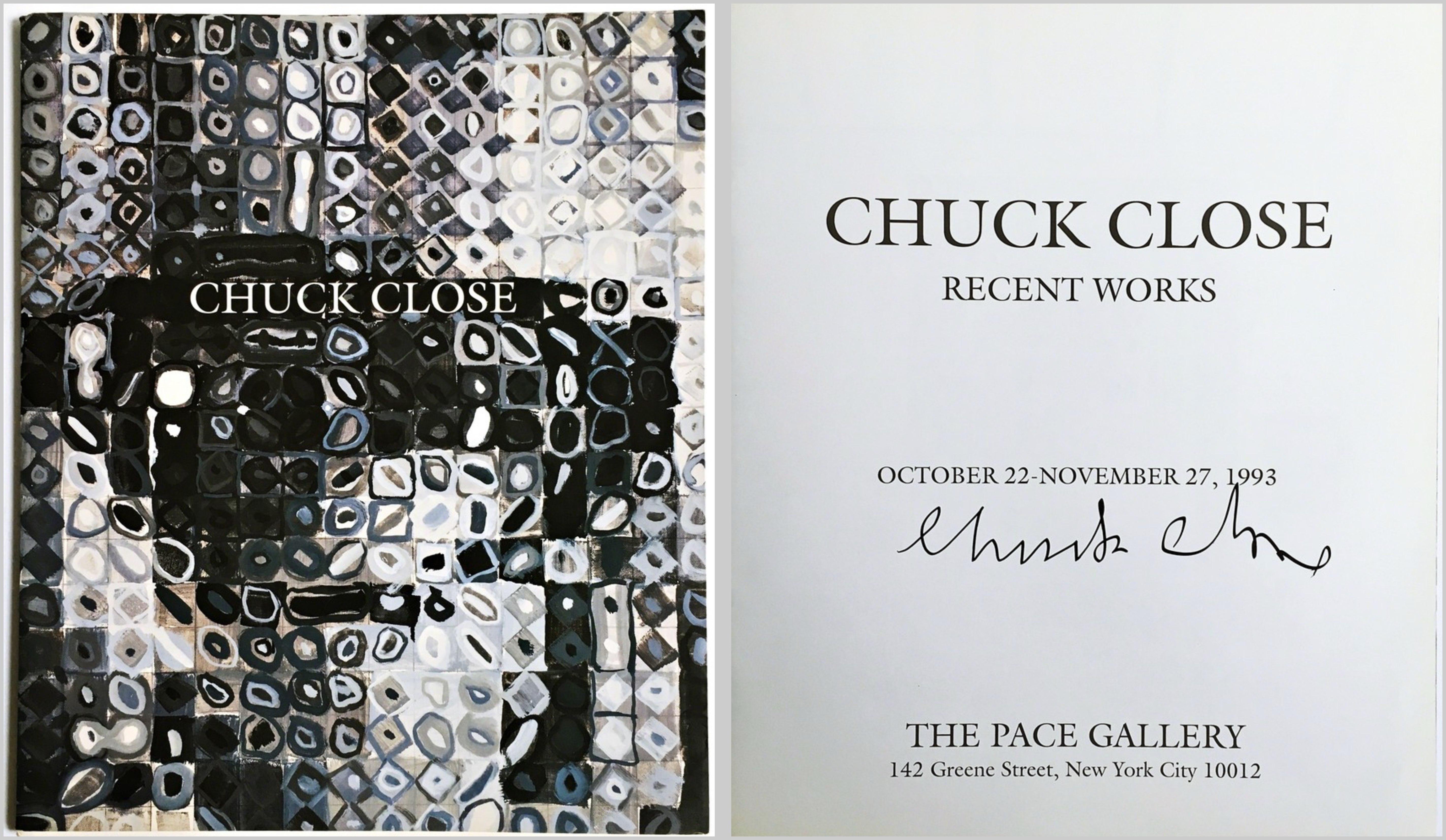 Oversized illustrated catalogue: Chuck Close Recent Works (Hand Signed) For Sale 1