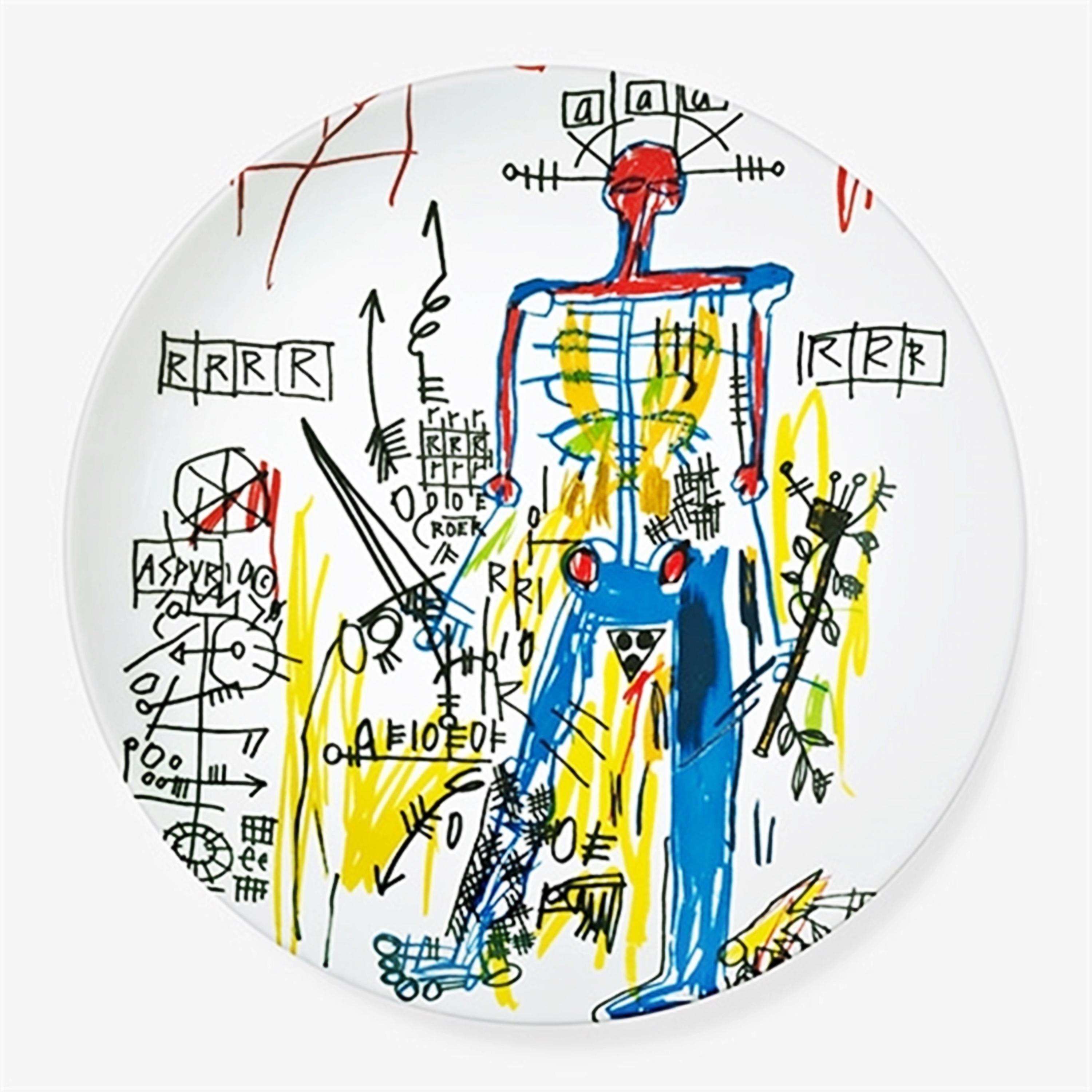 Nachlassgenehmigter Porzellanteller in Geschenkbox – Mixed Media Art von Jean-Michel Basquiat