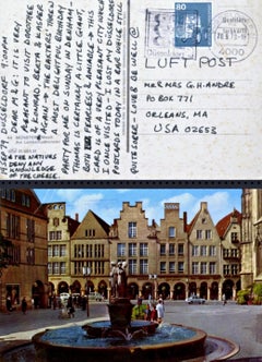 "very pleasant to visit Dorothee and Konrad...": handwritten postmarked postcard