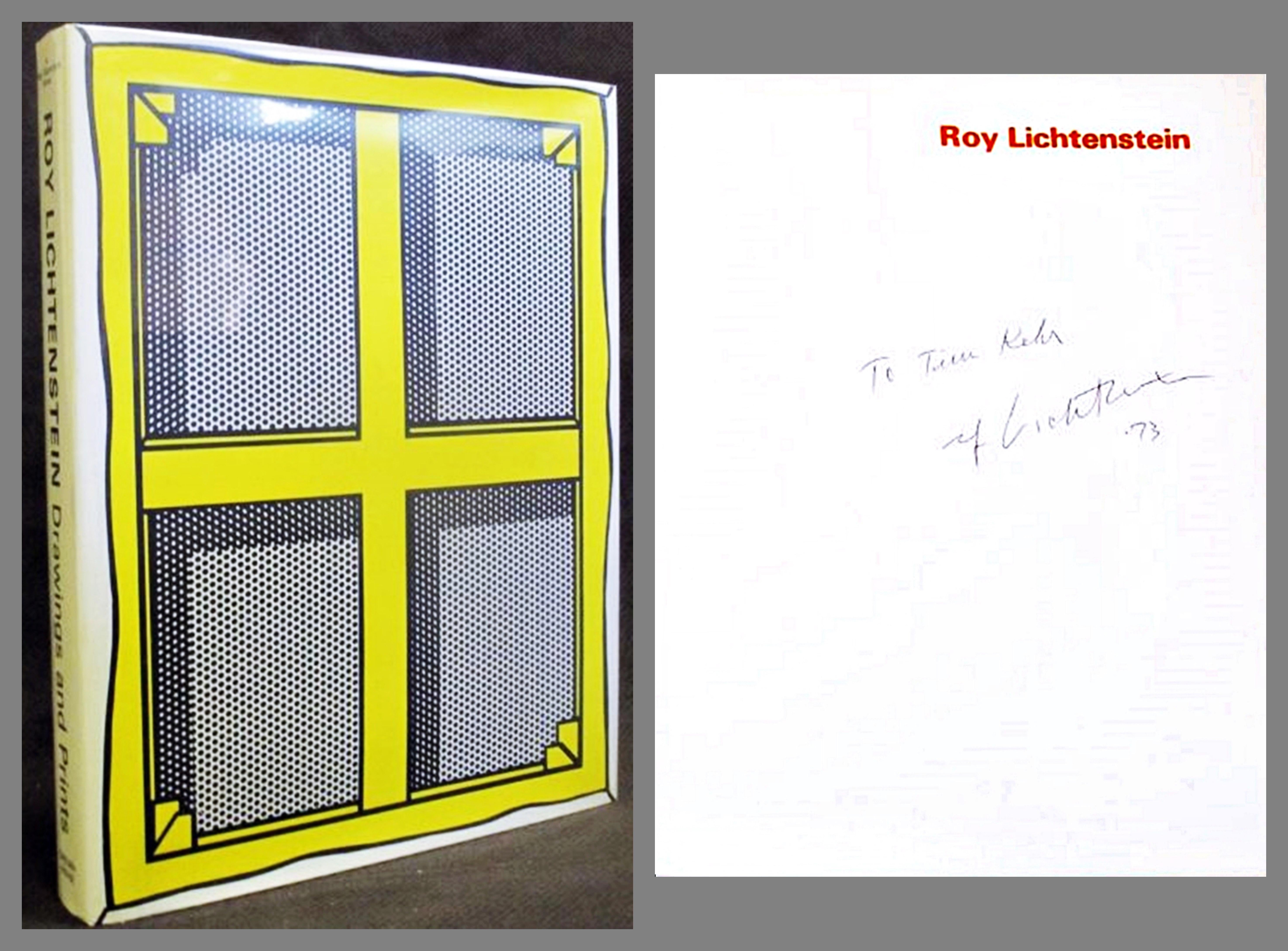 Hardback monograph of drawings and prints hand signed and inscribed by artist - Art by Roy Lichtenstein