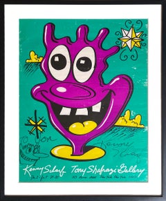 Retro Unique drawing on Tony Shafrazi poster, signed & inscribed to Warhol's boyfriend