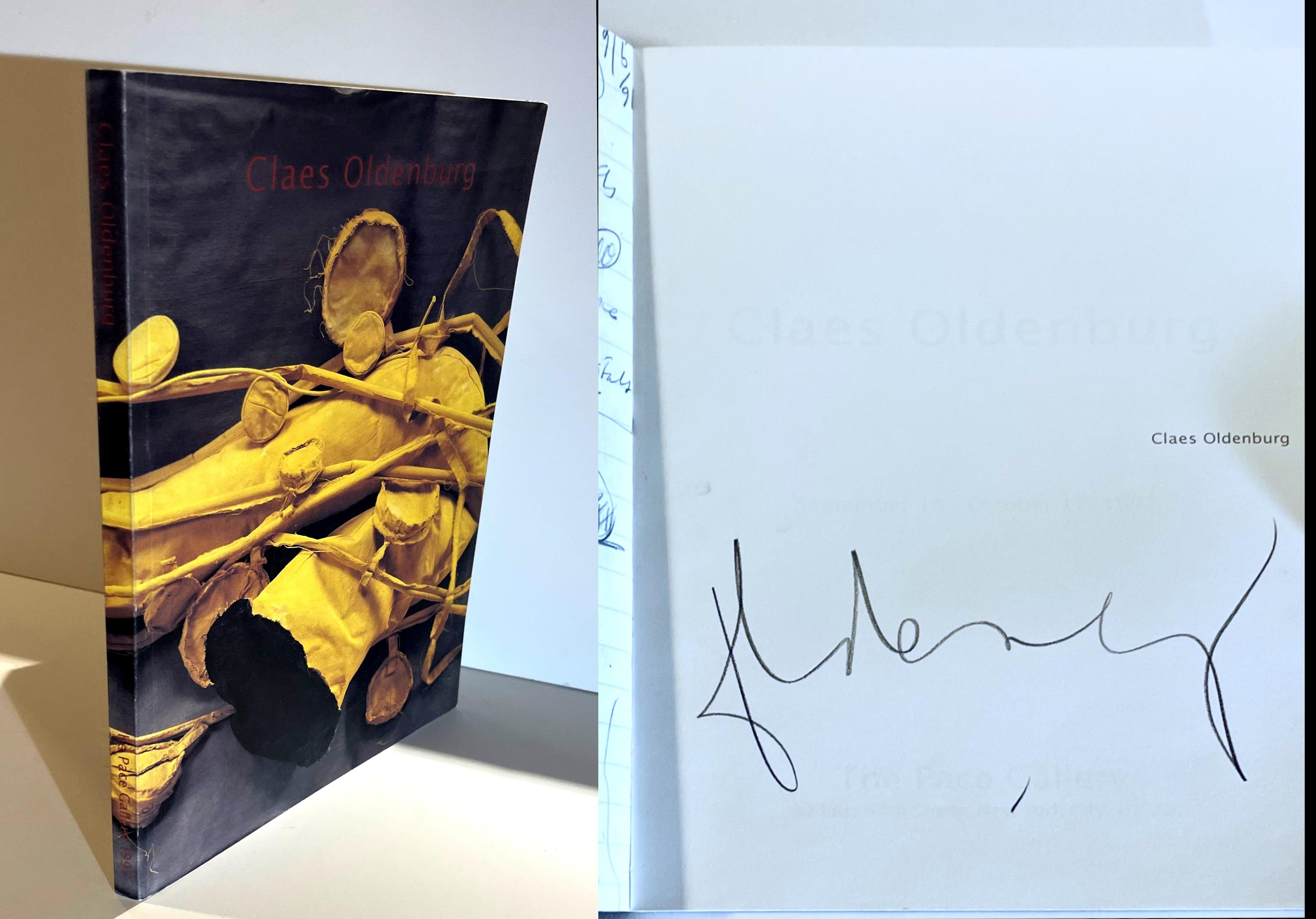 Claes Oldenburg (Hand signed by Claes Oldenburg), 1992
Softback catalogue with stiff wraps (hand signed by Claes Oldenburg
hand signed by Claes Oldenburg on the half title page
11 3/4 × 9 × 3/4 inches
(note: the main image has a shadow on the