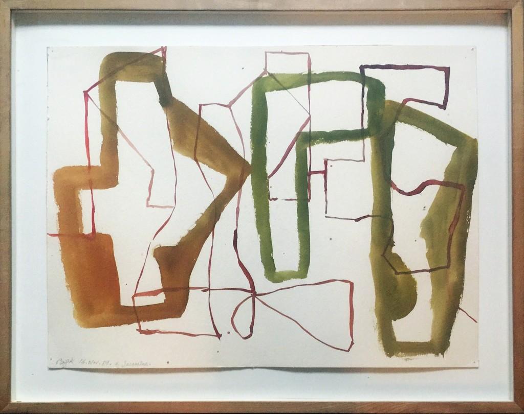 Paul Pagk Abstract Painting - Untitled Geometric Abstraction - unique signed and inscribed work -framed