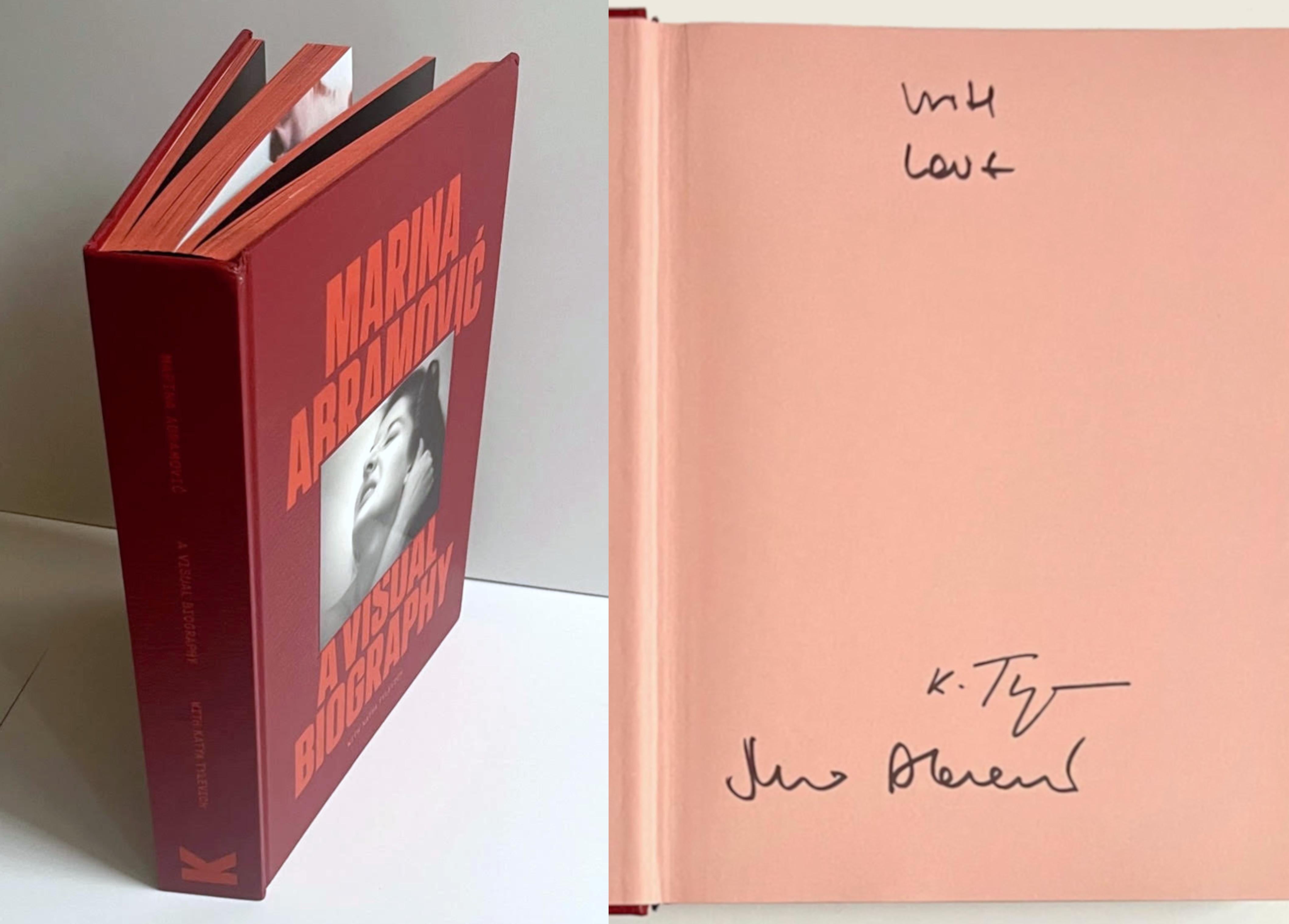 Marina Abramović
A Visual Biography (Hand signed by BOTH Marina Abramovic and Katya Tylevich), 2023
Large hardback monograph with no dust jacket as issued 
Hand signed by BOTH Marina Abramovic and Katya Tylevich and inscribed by Marina "With Love"