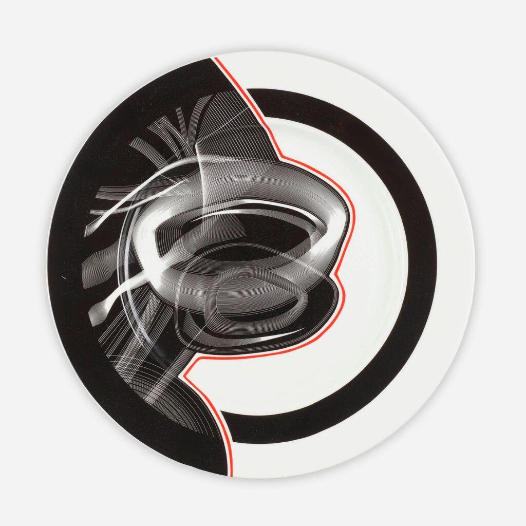 Vortex Engraving #1 Charger Plate - Art by Frank Stella