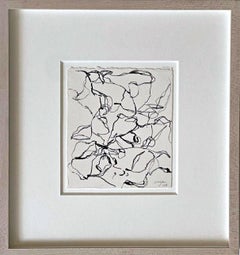 Dessin de calligraphie chinois signé (Collection d'art mémorial Sloan Kettering), encadré