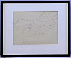 ALPSPITZE #3 (mit Zabriskie Gallery Label), Original-Bleistiftzeichnung von Bayern