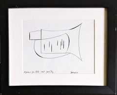 Un piano para Pete, dibujo único firmado/inscrito del famoso escultor modernista