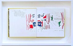 Mixed media painting in monograph, Signed & inscribed to Museum Trustees, Framed