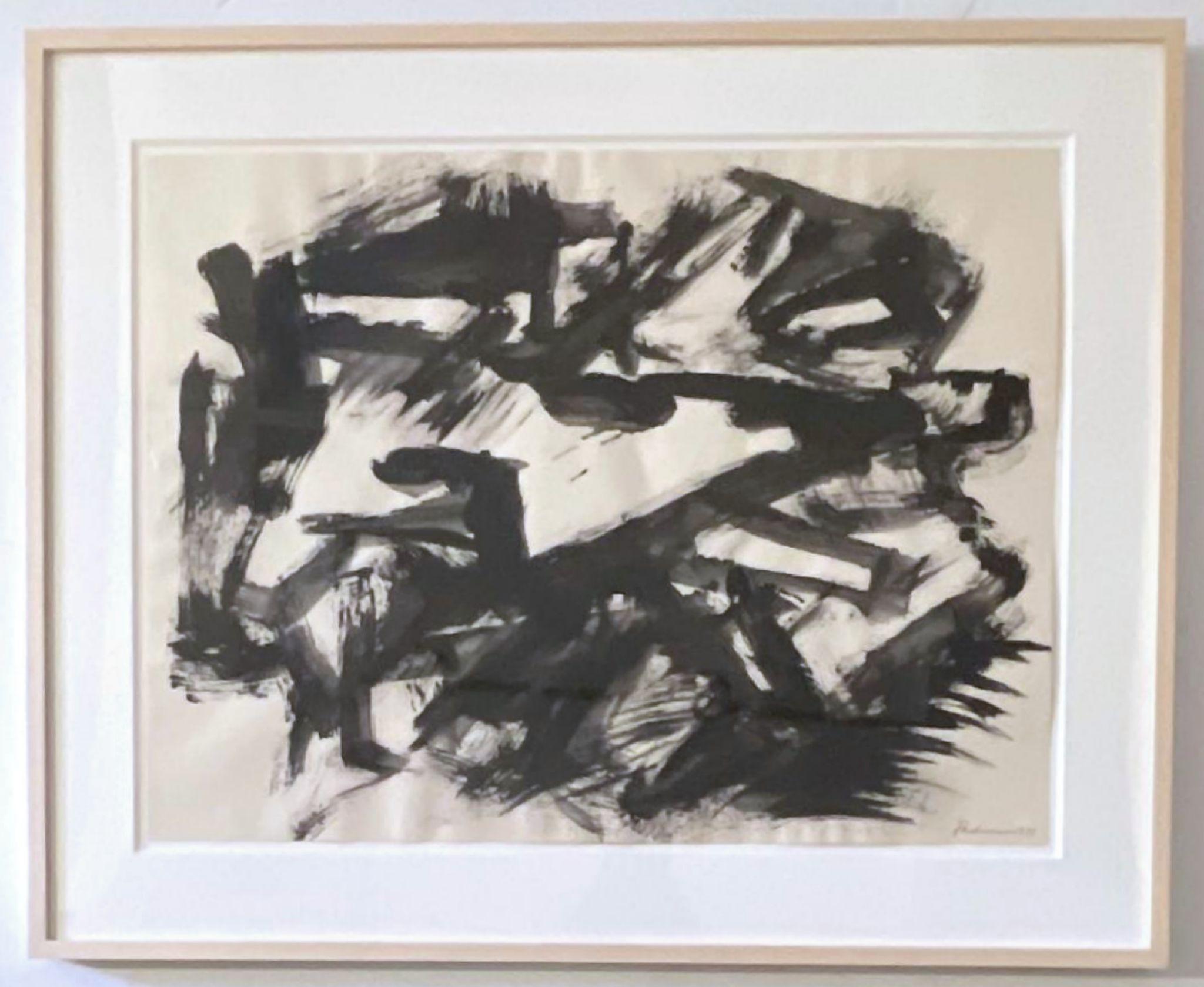 Anthony Padovano Abstract Drawing - Untitled '71 Abstract Expressionist drawing. Signed by renowned sculptor, Framed