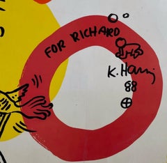 Unique drawing on original Tony Shafrazi gallery poster