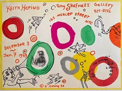 Unique drawing on original Tony Shafrazi gallery poster