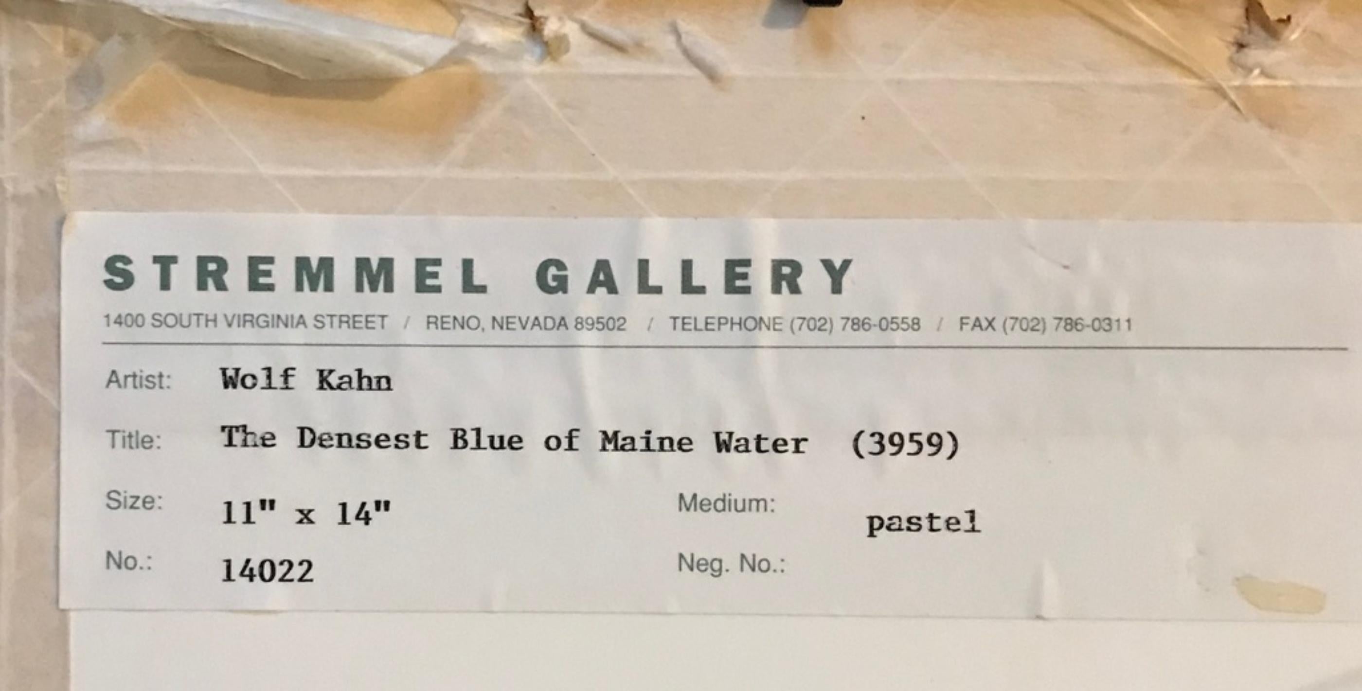 The Densest Blue of Maine Water (de-accessioned from the Nevada Art Museum) - Gray Landscape Art by Wolf Kahn