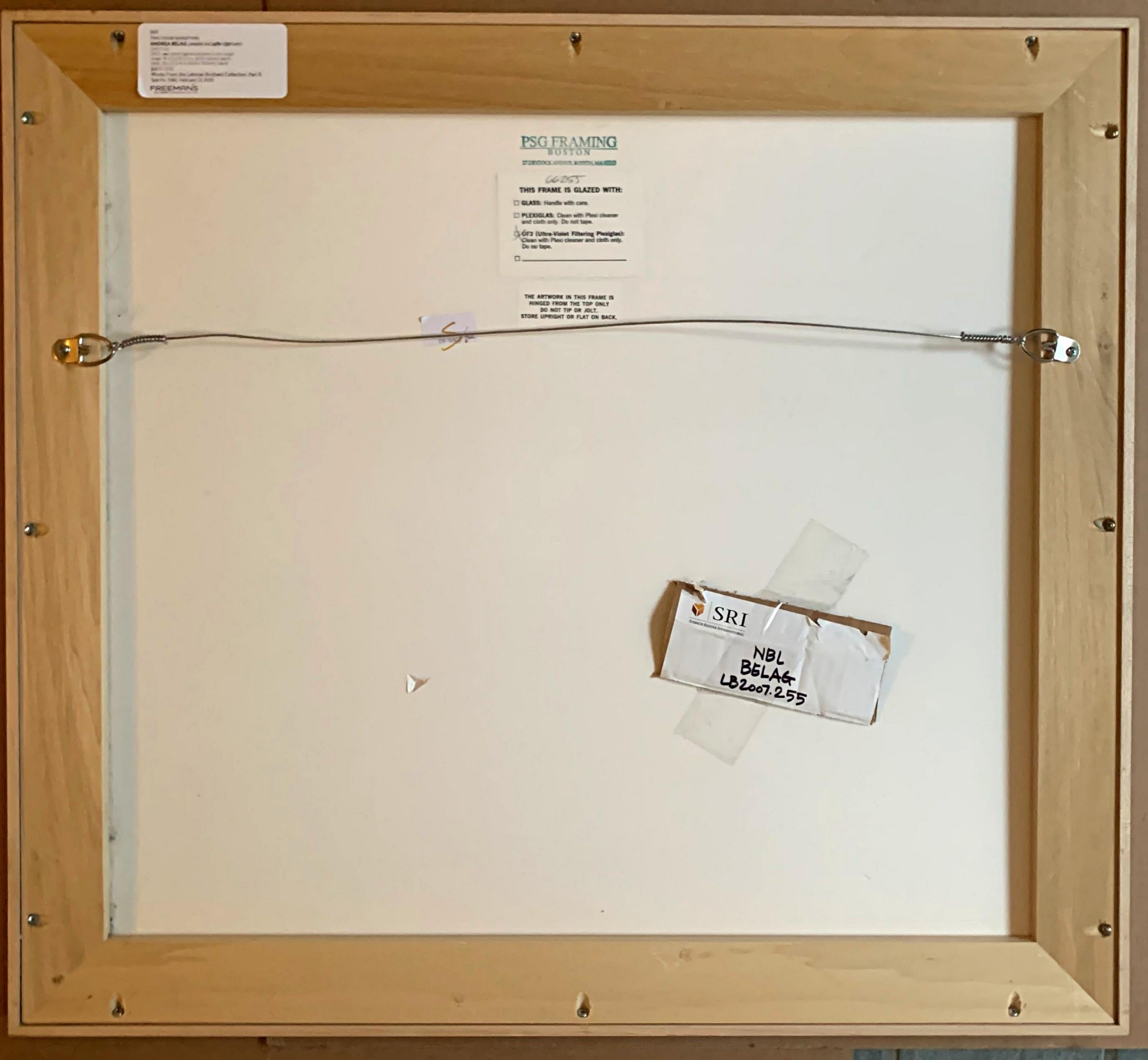 Untitled, aus der Lehman Brothers Art Collection, einzigartige signierte gerahmte Monotypie (Geometrische Abstraktion), Print, von Andrea Belag