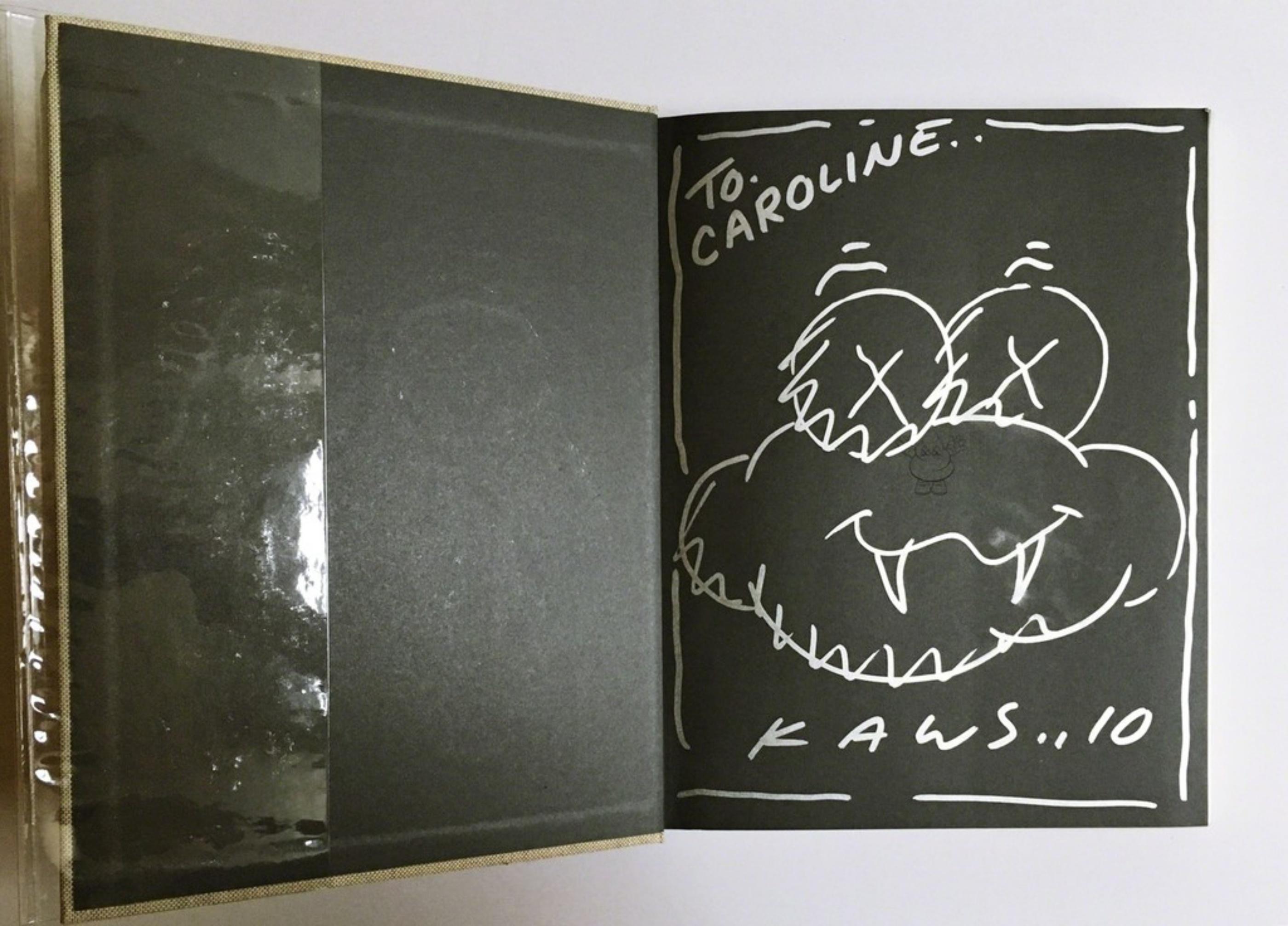 Unique Cloud Drawing, hand signed, dated and inscribed to Caroline, in monograph - Art by KAWS
