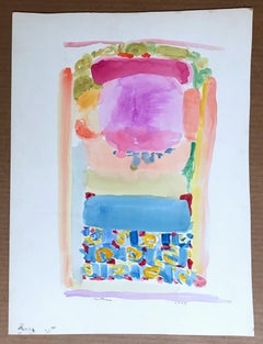 Abstrakt-expressionistisches Werk auf Papier ohne Titel