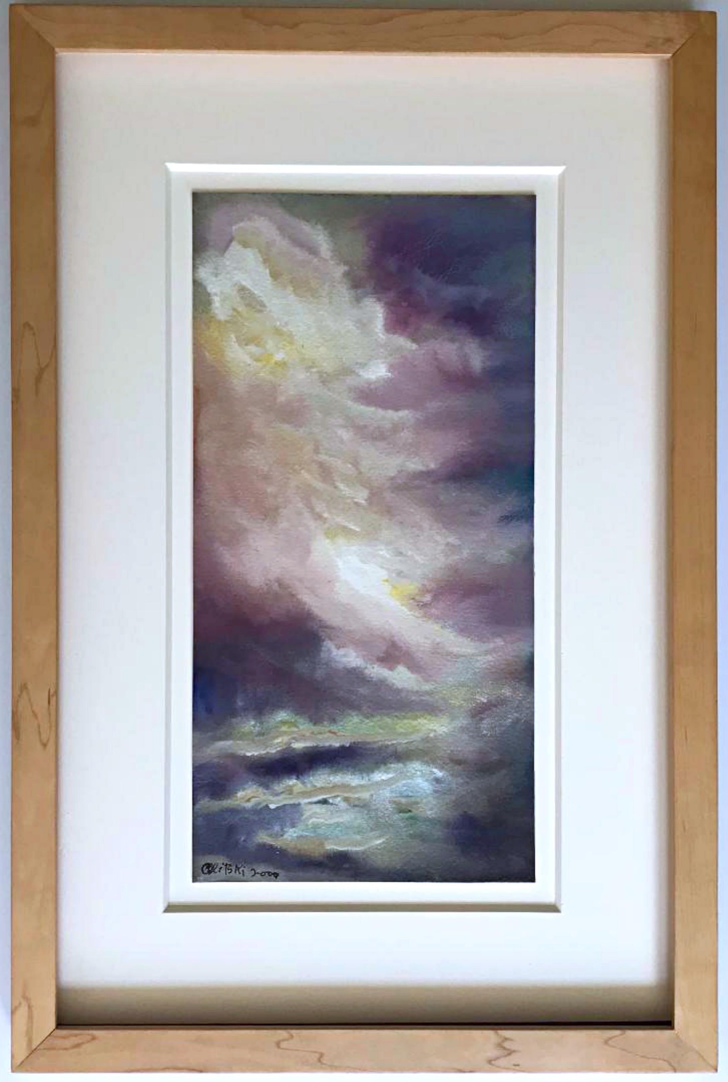 Play of Angels, unique signed watercolor & gouache color field painting Framed - Color-Field Painting by Jules Olitski